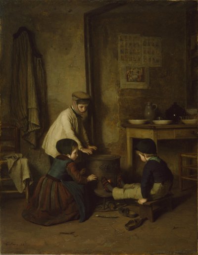The Cold Day, 1858 by Pierre Edouard Frere